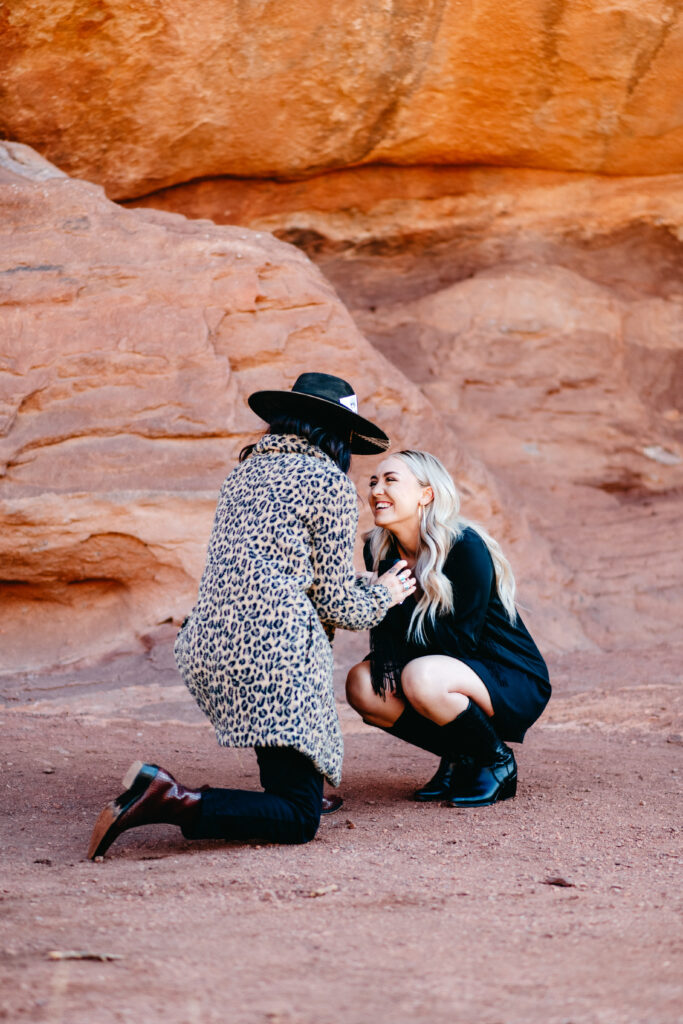 gay couple proposing to each other at red rocks park
