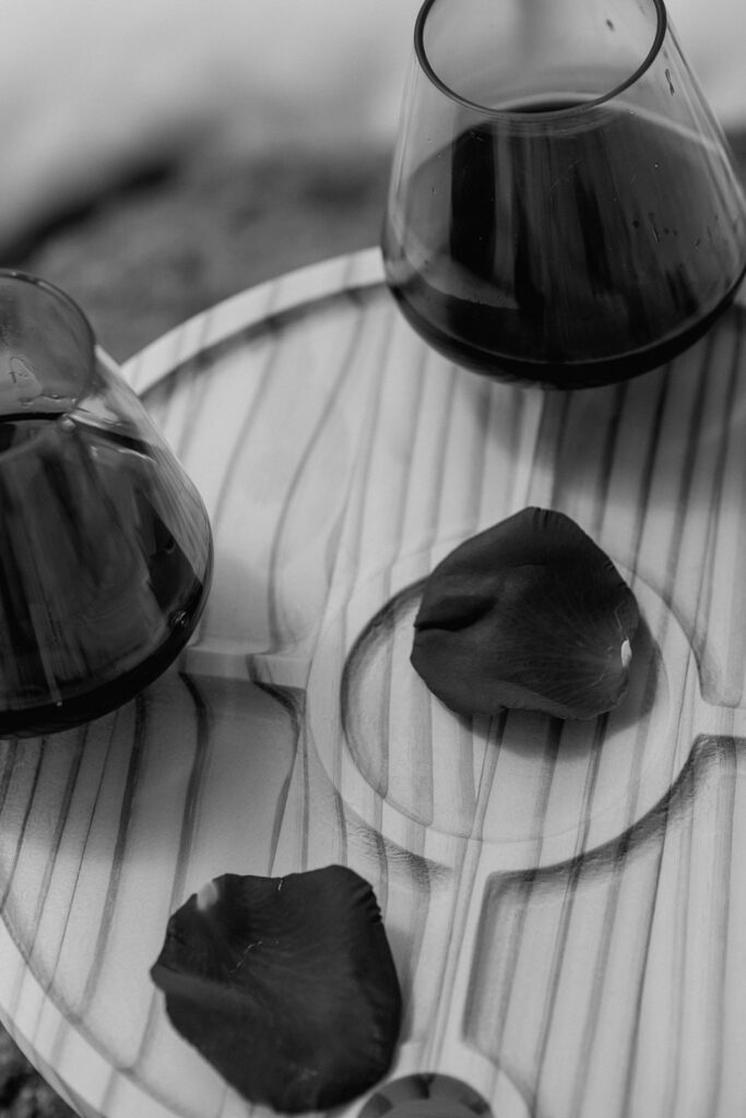 red wine in the snow